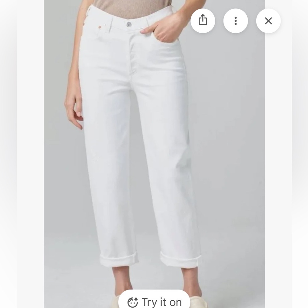 Citizens Of Humanity White Boyfriend Jeans
